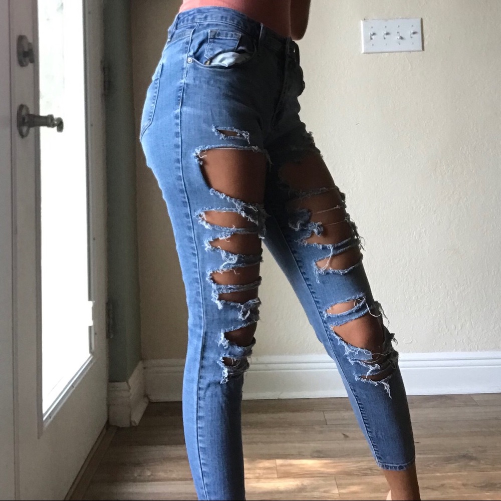 Ripped Medium Wash Jeans